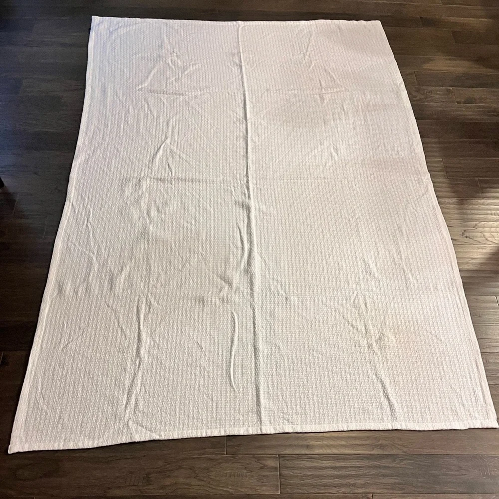 Ralph Lauren Estate Basketweave Twin Blanket White cotton Made in India